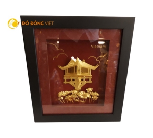 Quà tặng lưu niệm, tranh Chùa Một Cột dát vàng