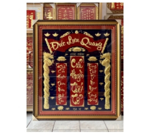 Tranh đồng Cửu huyền thất tổ mạ vàng 24k gắn đèn LED