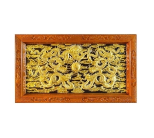 Tranh đồng Cửu Long quần hội kích thước 2m3