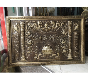 Tranh đồng Cửu huyền thất tổ hun màu giả cổ, đồ đồng thờ cúng giá rẻ