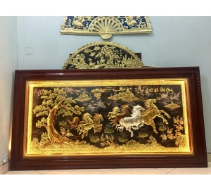 Tranh đồng Mã đáo thành công đèn LED đẹp tinh xảo