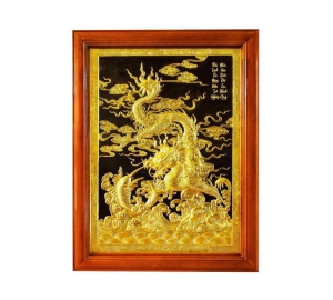 Tranh đồng mỹ nghệ cá chép hóa rồng, giá bán tranh đồng đẹp