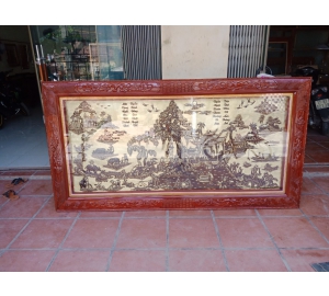 Tranh đồng quê bằng đồng được cơ sở đúc đồng uy tín Đồ đồng Việt đúc thủ công, trực tiếp 