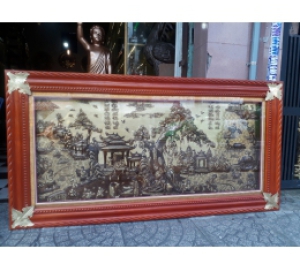 Tranh đồng quê bằng đồng liền mê hun mầu giả cổ