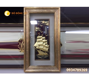 Tranh đồng thuận buồm xuôi gió ma vang  50x70cm 