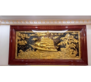 Tranh đồng thuận buồm xuôi gió mạ vàng đẹp sang trọng, tinh xảo