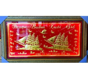 Tranh đồng thuận buồm xuôi gió mạ vàng đẹp tinh xảo