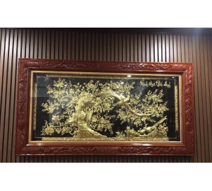 Tranh đồng Vinh hoa phú quý treo phòng khách đẹp sang trọng