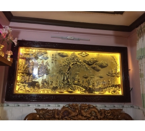 Tranh đồng Vinh quy bái tổ đèn Led cao cấp