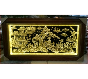  Tranh đồng Vinh Quy Bái tổ gắn đèn LEG KT 1m2x2m3