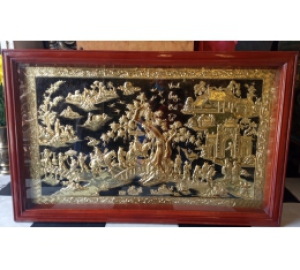 Tranh đồng Vinh quy bái tổ, quà tặng tranh đồng mạ vàng 24k cao cấp