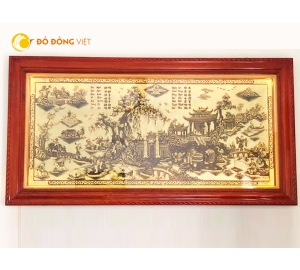 Tranh Đồng Quê Bằng Đồng Hun Giả Cổ