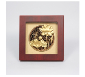 Tranh Hoa Sen Dát Vàng 20x20cm 