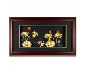 Tranh hoa sen phong thủy dát vàng 