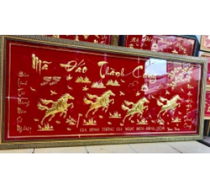 Tranh mạ vàng Mã Đáo Thành Công đẹp tinh xảo từng chi tiết