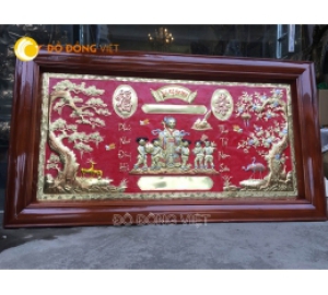 Tranh mừng thọ cụ bà xuân Kỷ Hợi kt 81x164cm