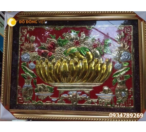 Tranh ngũ quả bằng đồng