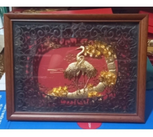 TRANH SEN HẠC BẰNG ĐỒNG KỈ NIỆM NGÀY CƯỚI