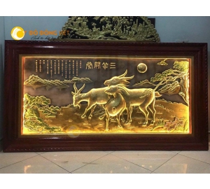 Quà tặng tranh đồng mỹ nghệ tam dương khai thái