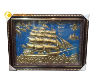 Tranh đồng thuần buồm xuôi gió, quà tặng tranh thuyền buồm ý nghĩa