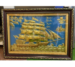 TRANH THUYỀN THUẬN BUỒM XUÔI GIÓ BẰNG ĐỒNG MỚI