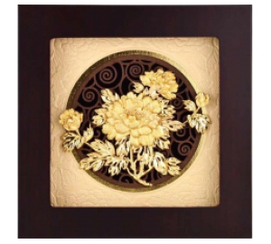 Tranh vàng 24k hoa mẫu đơn làm quà tặng ý nghĩa