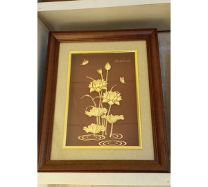 Quà tặng tranh vàng hoa sen, quà tặng ý nghĩa dành tặng mẹ tặng vợ