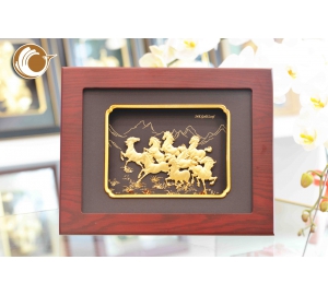 Tranh vàng quà tặng 24k mã đáo thành công- quà tặng tân gia ý nghĩa