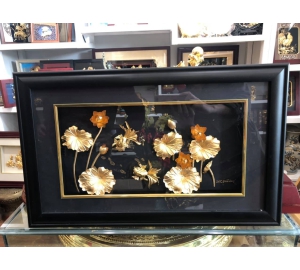 Tranh vàng 24k, tranh hoa sen đẹp tinh xảo làm quà tặng vợ tặng bạn gái