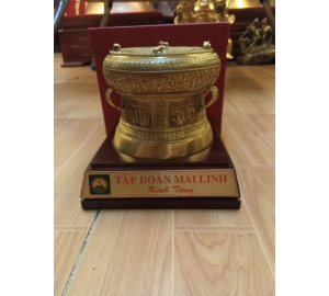 Trống đồng lưu niệm thu nhỏ đường kính 12cm làm quà tặng độc đáo