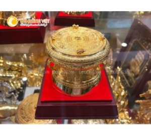 Trống đồng mạ vàng 15 cm