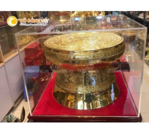 Trống đồng mạ vàng 45 cm