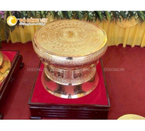Trống đồng Ngọc Lũ 50cm mạ vàng sang trọng