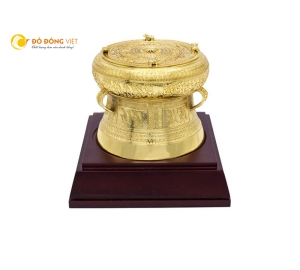 Trống đồng quà tặng mạ vàng đẹp tinh xảo