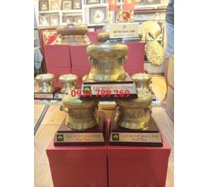 Trống đồng quà tặng đường kính 15cm, báo giá trống đồng lưu niệm thu nhỏ