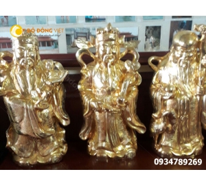 Tượng 3 ông tam đa PHÚC LỘC THỌ dát vàng