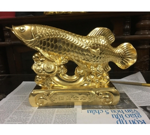 Quà tặng phong thủy- tượng cá rồng mạ vàng 24k tinh xảo