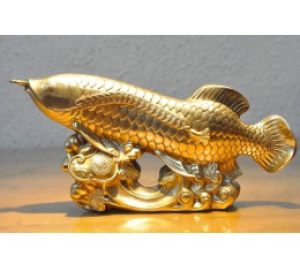 Tượng cá rồng phong thủy mạ vàng đẹp tinh xảo
