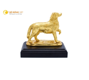 Tượng linh vật tuổi Tuất mạ vàng sang trọng
