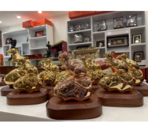Tượng chuột đồng mạ vàng- quà tặng sếp tuổi Tý 