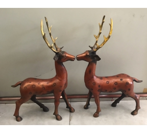 Đúc tượng hươu phong thủy bằng đồng vàng, tượng linh vật phong thủy