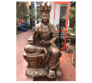 TƯỢNG ĐỊA TẠNG NGỒI BẰNG ĐỒNG NGUYÊN KHỐI