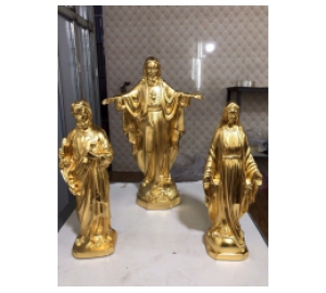  Tượng đồng Đức Mẹ Maria, Đức Chúa Giêsu và Thánh Giuse mạ vàng 24k