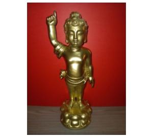 TƯỢNG PHẬT CHỈ TAY BẰNG ĐỒNG KT: 90cm