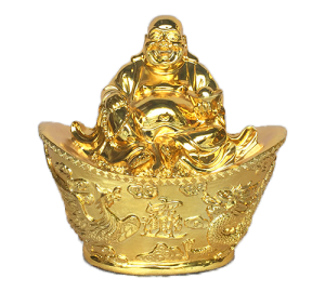 Quà tặng tâm linh, tượng Phật di lặc ngồi trên thỏi vàng