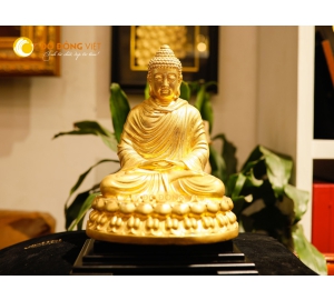 Tượng Phật Dát Vàng 24k Cỡ Nhỏ Để Ô Tô