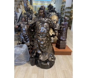 Tượng quan công bằng đồng mẫu đẹp giá tốt, tượng quan công khảm ngũ sắc tinh xảo