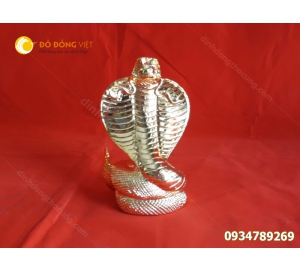 Tượng rắng bằng đồng mạ vàng phong thuỷ 15cm 