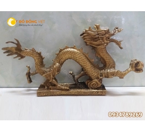 Tượng Rồng bằng đồng  phong thuỷ dài  30cm 