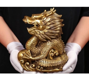 TƯỢNG RỒNG BẰNG ĐỒNG MẠ VÀNG 